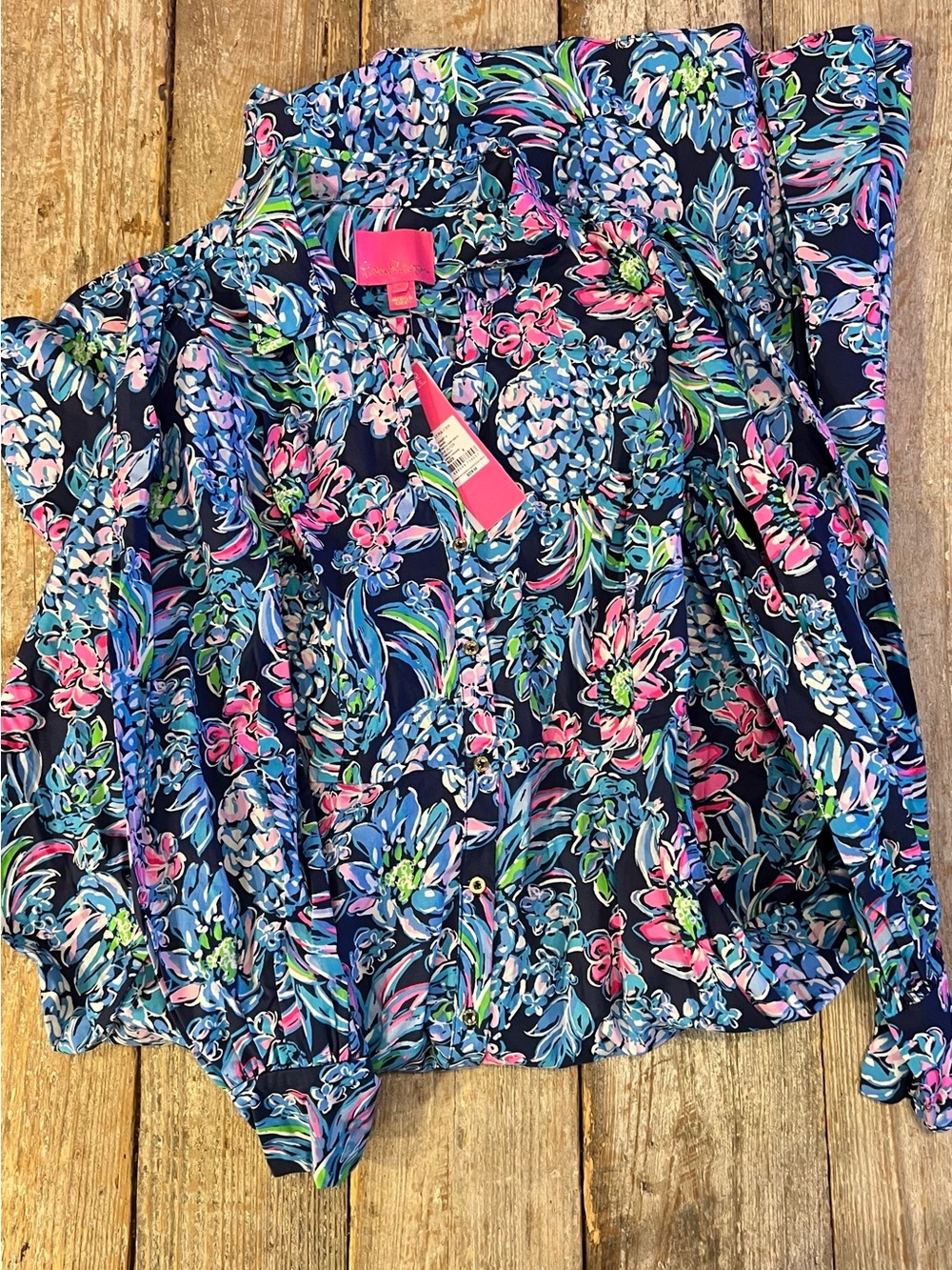 NWT Lilly Pulitzer Mira Shirtdress High Tide Navy Pineapple Paradise Size 6 - Picture 5 of 6